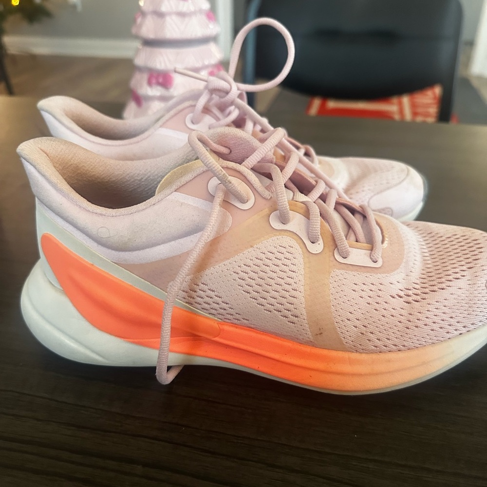 lululemon athletica Women  Sneakers - Light Pink and Bright Orange Worn twice - Picture 5 of 6